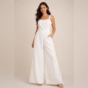 Gabrielle Union x NY&C White Wide Leg Jumpsuit NWT XS $89 Retail
